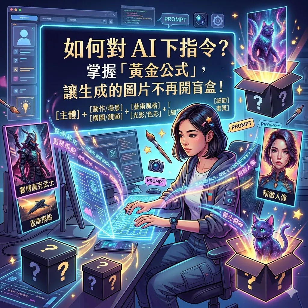 ProjectA - 如何對 AI 下指令？掌握「黃金公式」，讓生成的圖片不再開盲盒！ (數位介面)